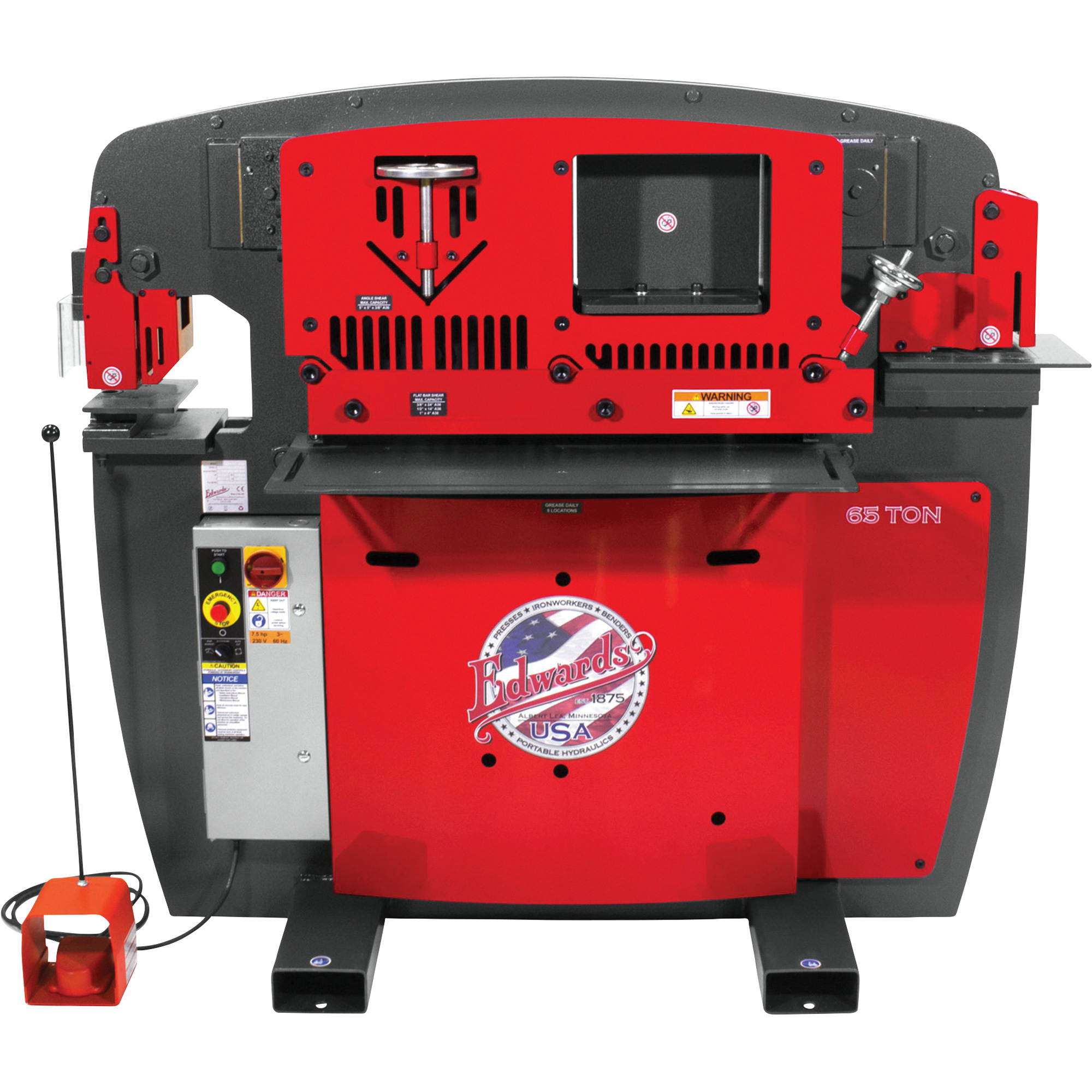 Edwards JAWS 65-Ton Ironworker with Accessory Pack, 3-Phase, 230 Volt, Model# IW65-3P230-AC600